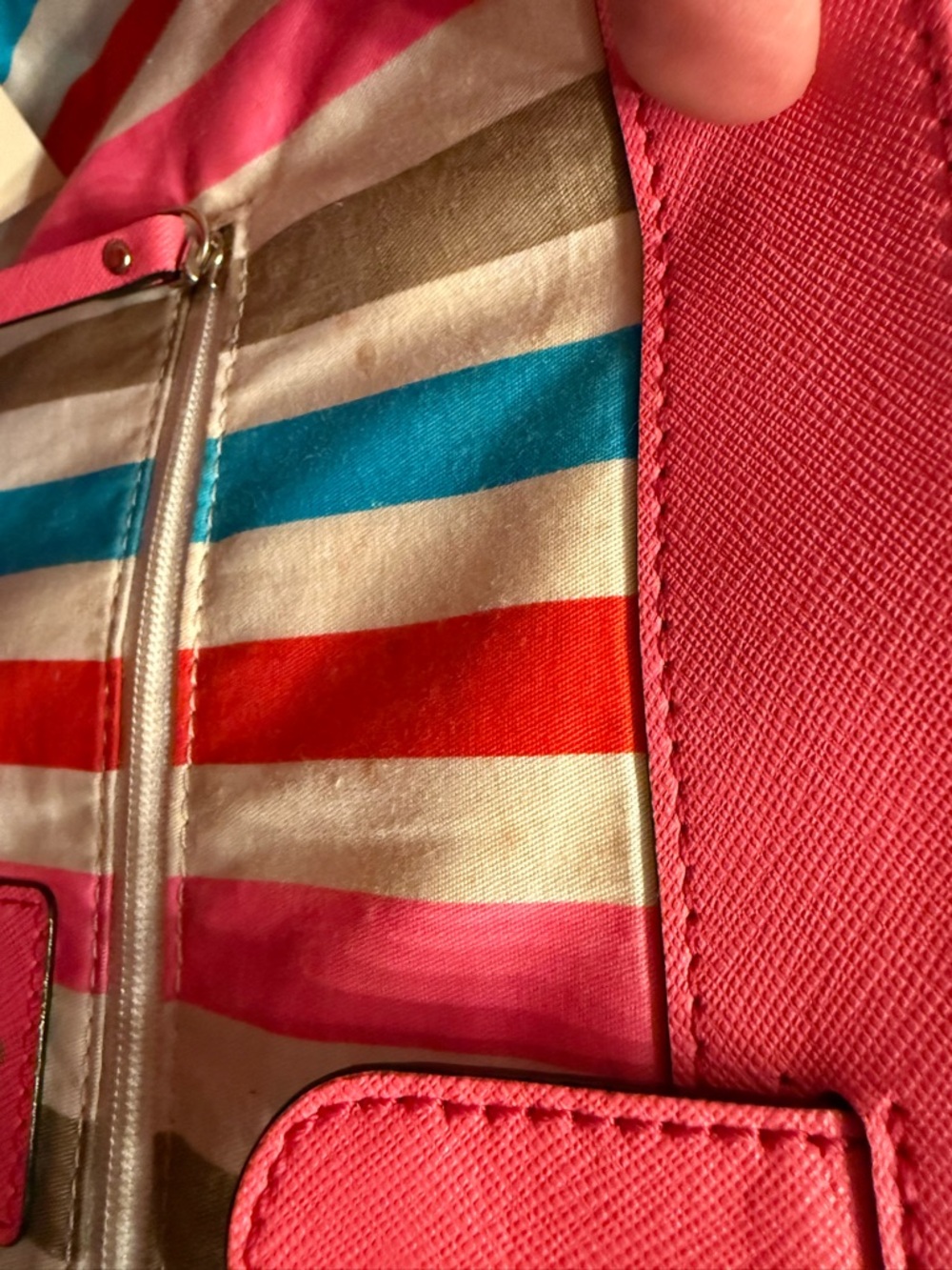Kate Spade Raspberry Leather Tote Handbag - Picture 14 of 16